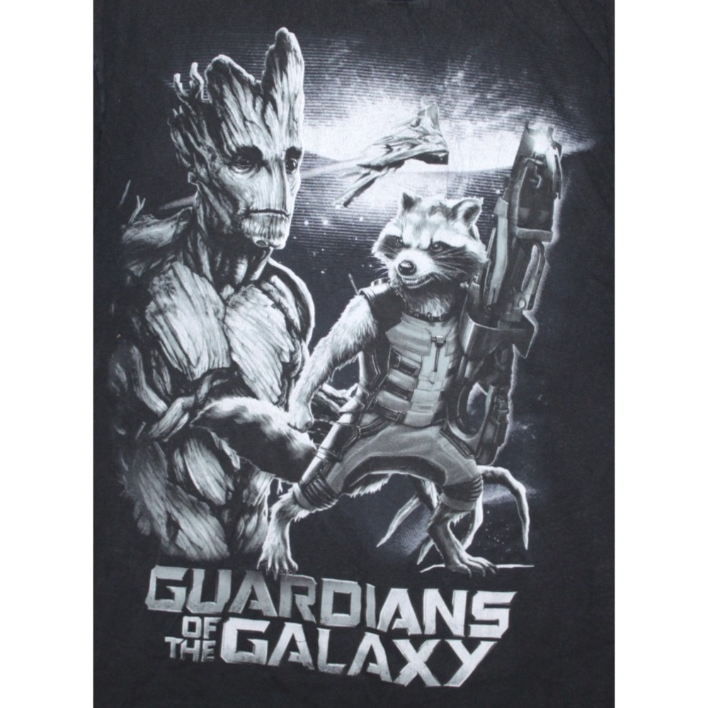 Marvel Guardians of the Galaxy T Shirt 2XL Black Groot Rocket Graphic Tee